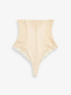 Next Super High Waist Thong Firm Tummy Control Shaping Briefs Pastel Rose Nude