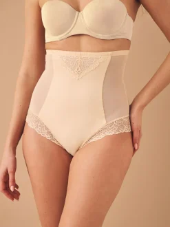 Next Super High Waist Briefs Firm Tummy Control Shaping Briefs Pastel Rose Nude Outlet