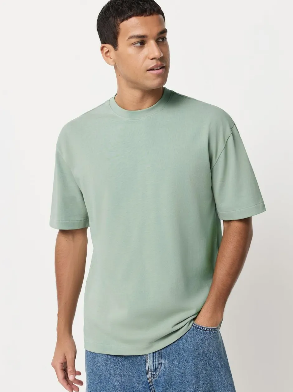 Next Relaxed Fit Heavyweight T-Shirts 5 Pack Pastels Green/Blue/Ecru/Slate/Pink Online