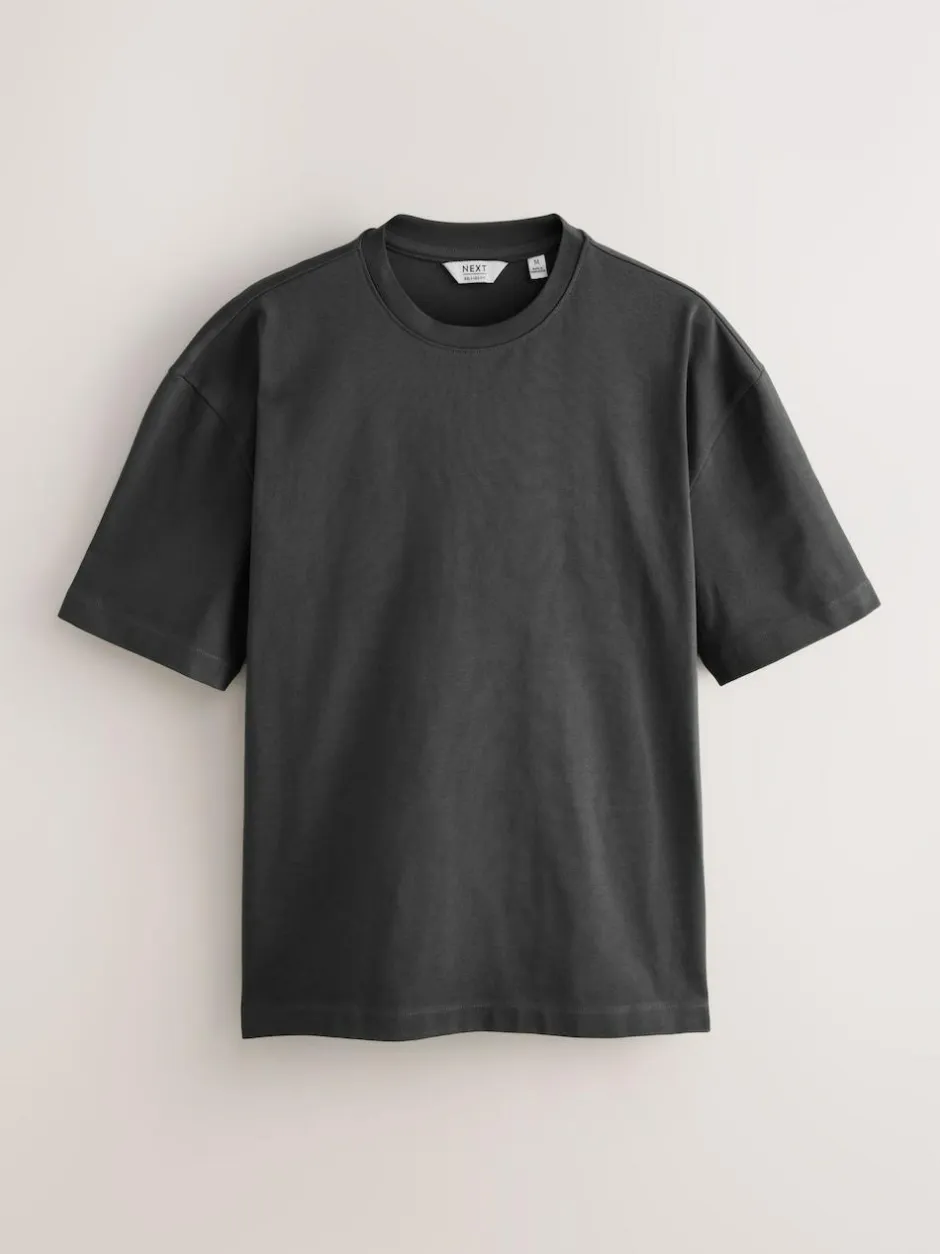 Next Relaxed Fit Heavyweight T-Shirts 5 Pack Pastels Green/Blue/Ecru/Slate/Pink Online