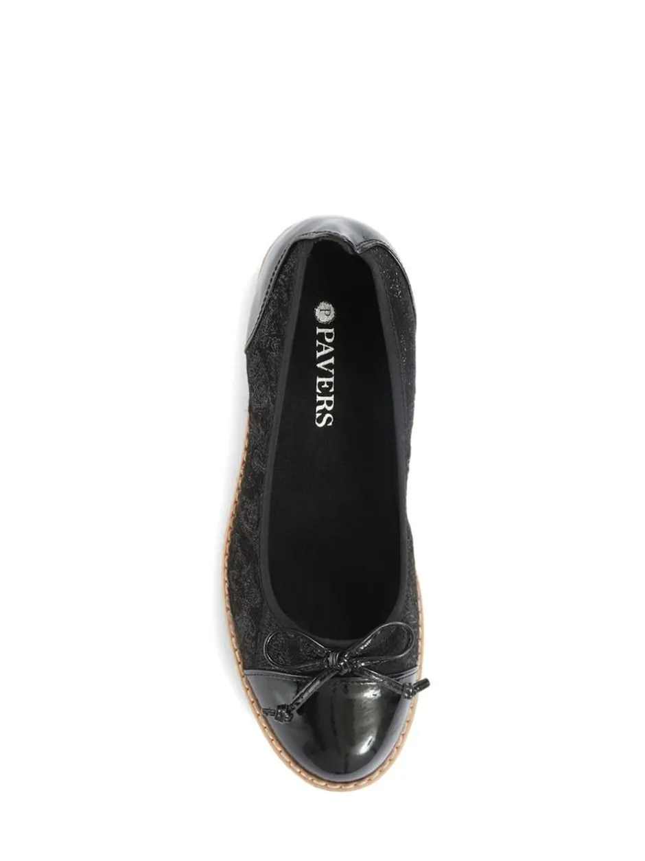 Pavers Ballet Pumps Black Discount