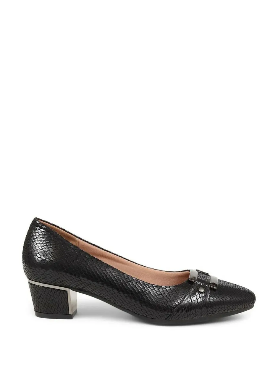 Pavers Heeled Court Shoes Black New