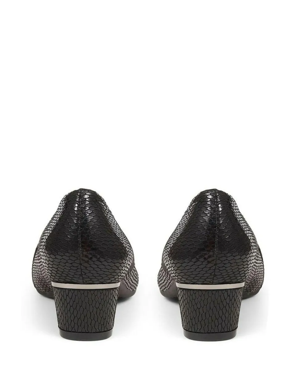Pavers Heeled Court Shoes Black New