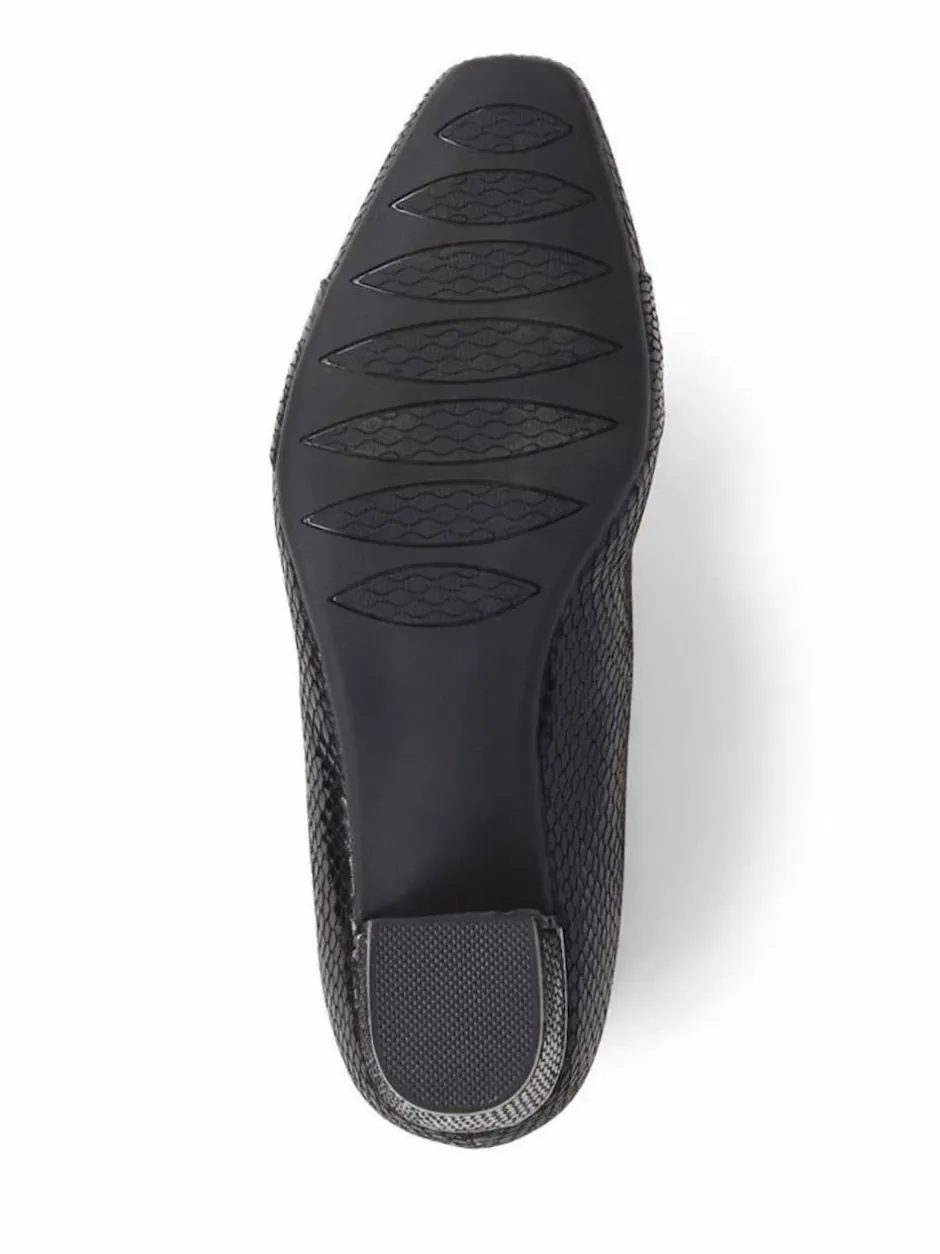 Pavers Heeled Court Shoes Black New