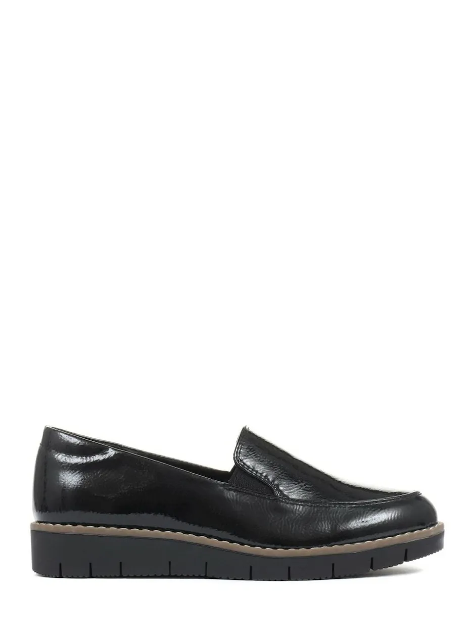 Pavers Black Ladies Slip-On Shoes Discount