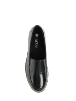 Pavers Black Ladies Slip-On Shoes Discount
