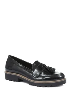 Pavers Black Patent Ladies Loafers Online