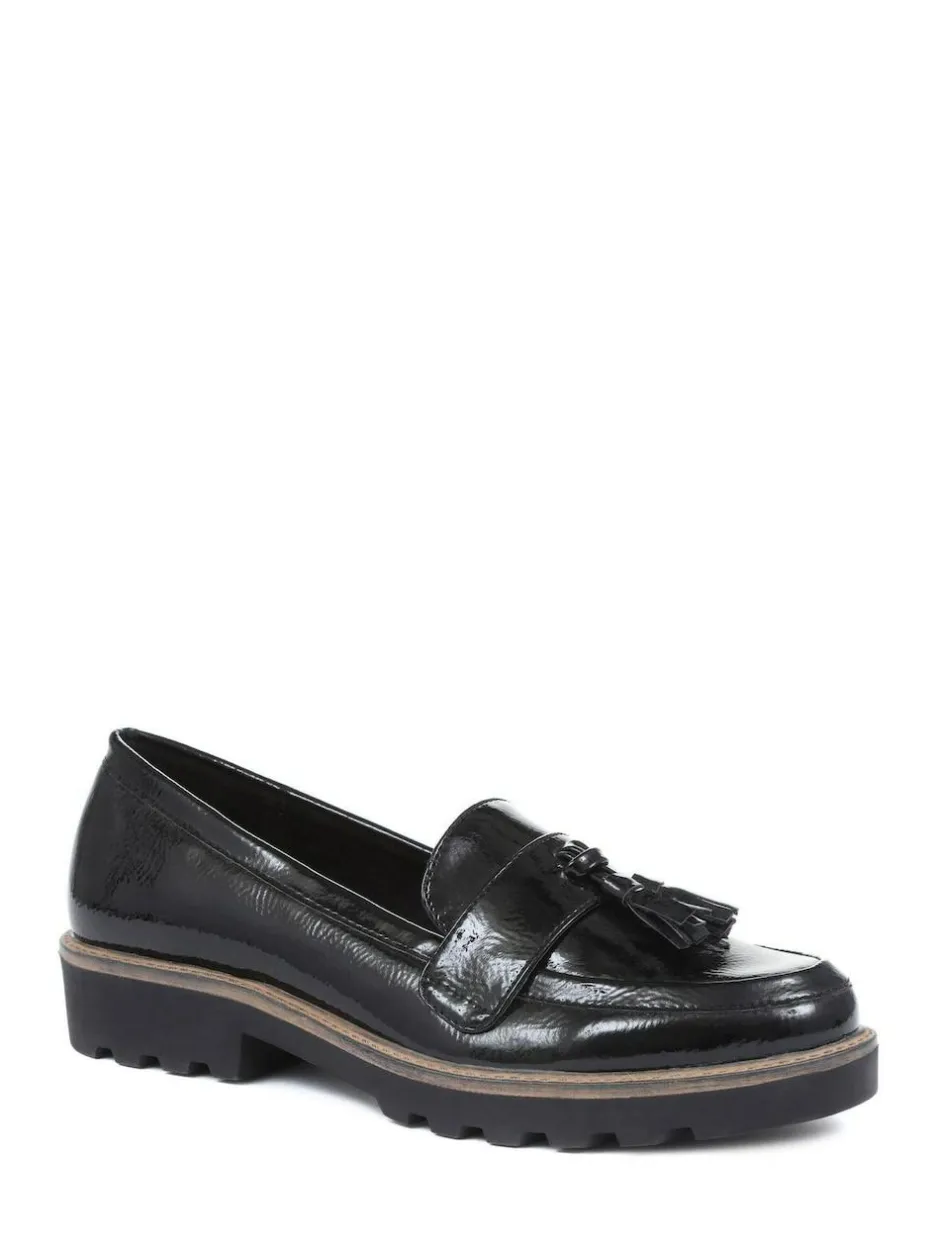 Pavers Black Patent Ladies Loafers Online