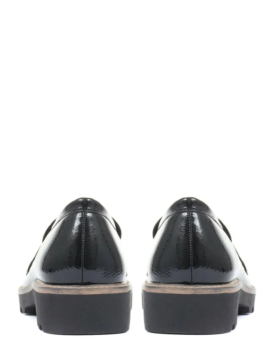 Pavers Black Patent Ladies Loafers Online