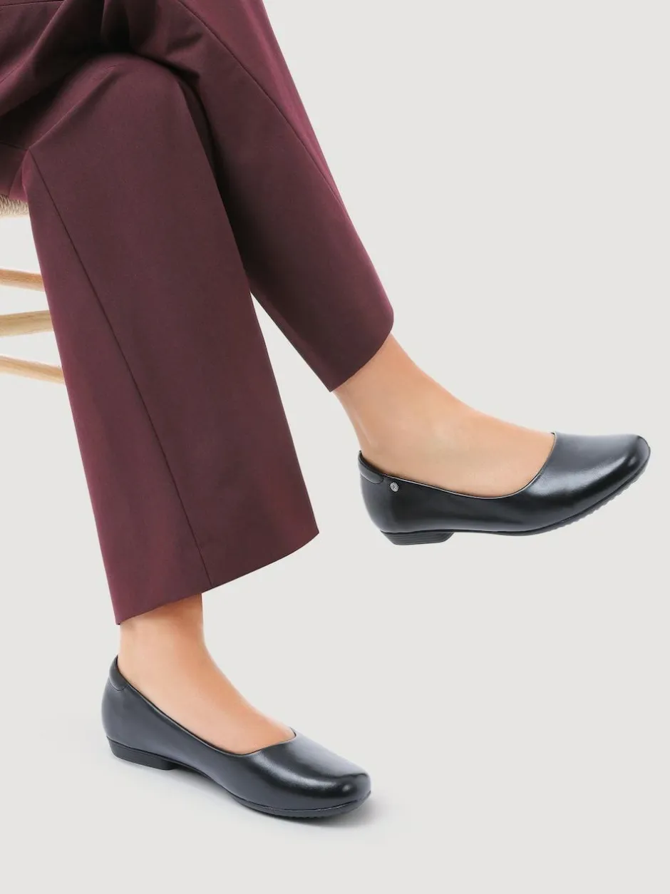 Pavers Black Pointed Toe Ballet Black Flats Hot