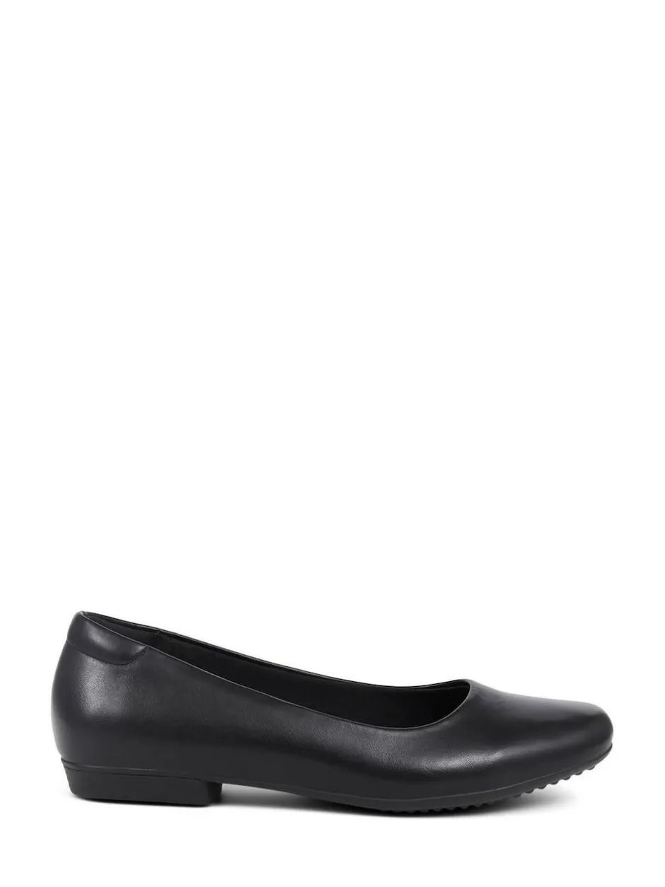 Pavers Black Pointed Toe Ballet Black Flats Hot
