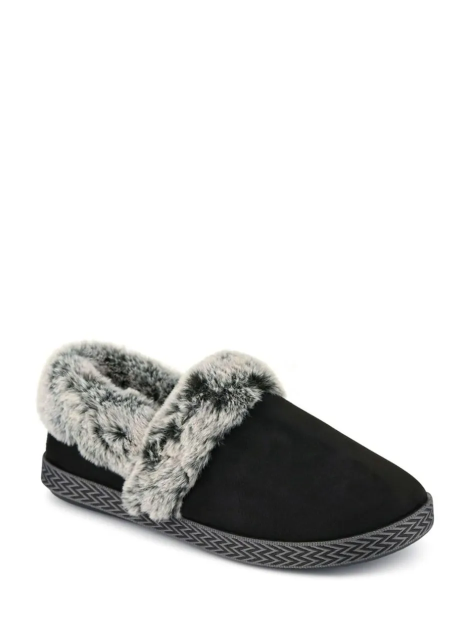 Pavers Warm Lined Memory Foam Slippers Black Outlet