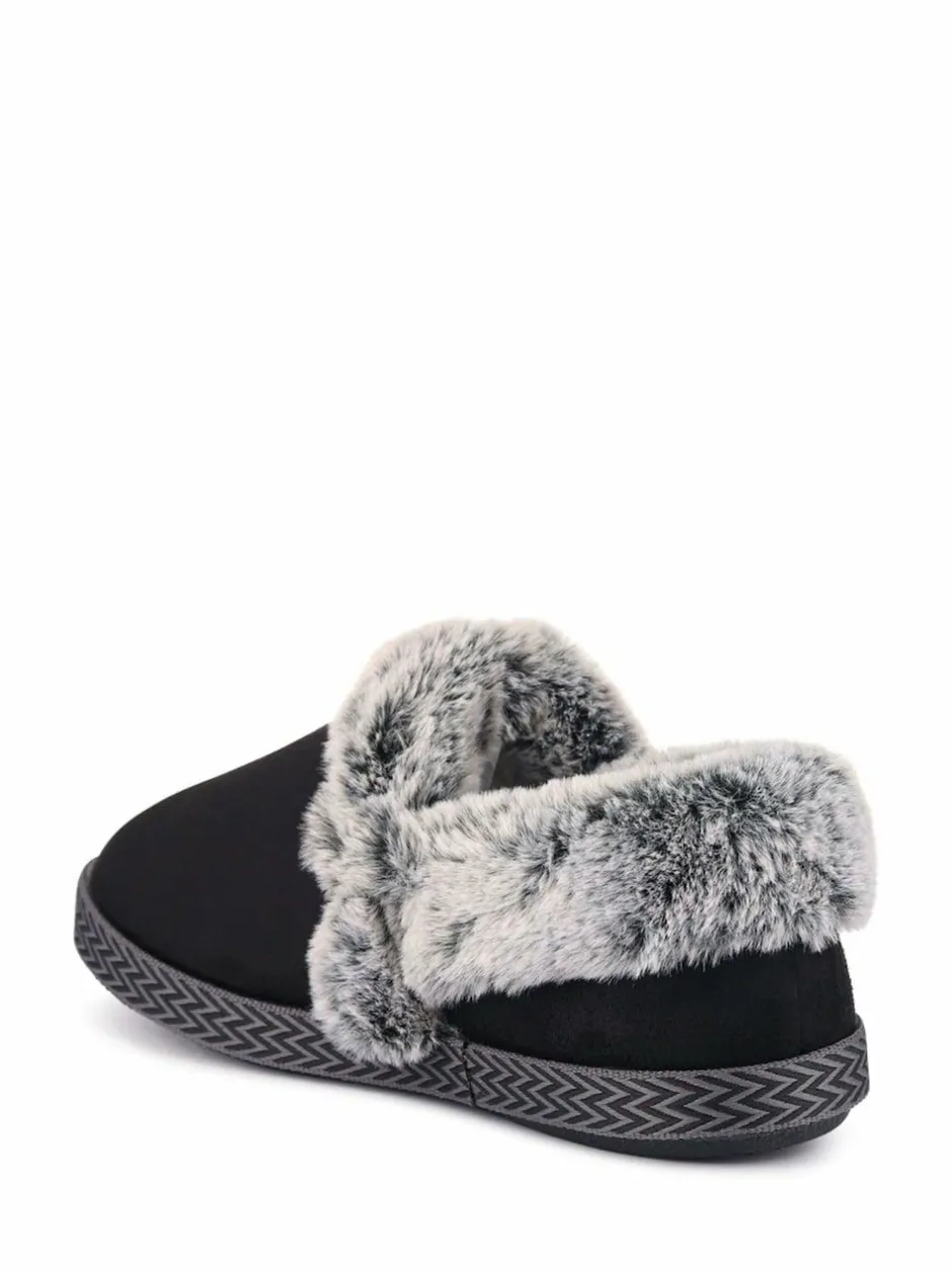Pavers Warm Lined Memory Foam Slippers Black Outlet