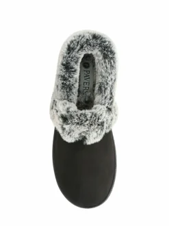 Pavers Warm Lined Memory Foam Slippers Black Outlet