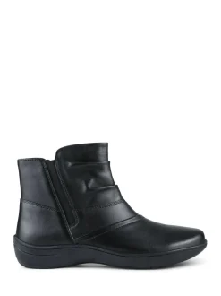 Pavers Wide Fit Leather Ankle Boots Black Hot