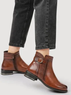 Pavers Ladies Ankle Boots Smart Brown Discount