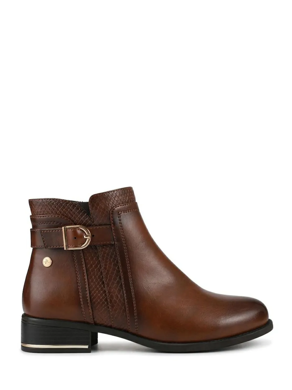 Pavers Ladies Ankle Boots Smart Brown Discount