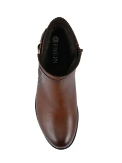 Pavers Ladies Ankle Boots Smart Brown Discount