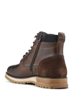 Pavers Wide Fit Leather Boots With Grip Sole Brown Hot