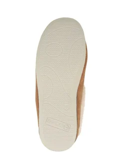 Pavers Wide Fit Memory Foam Cosy Slippers Brown New