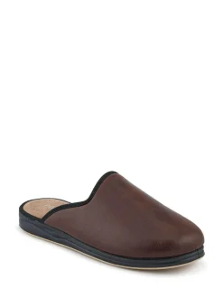 Pavers Wide Fit Supportive Mule Slippers Dark Brown Online