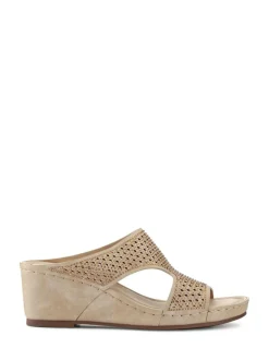 Pavers Tall Wedge Heel Mules Natural Best