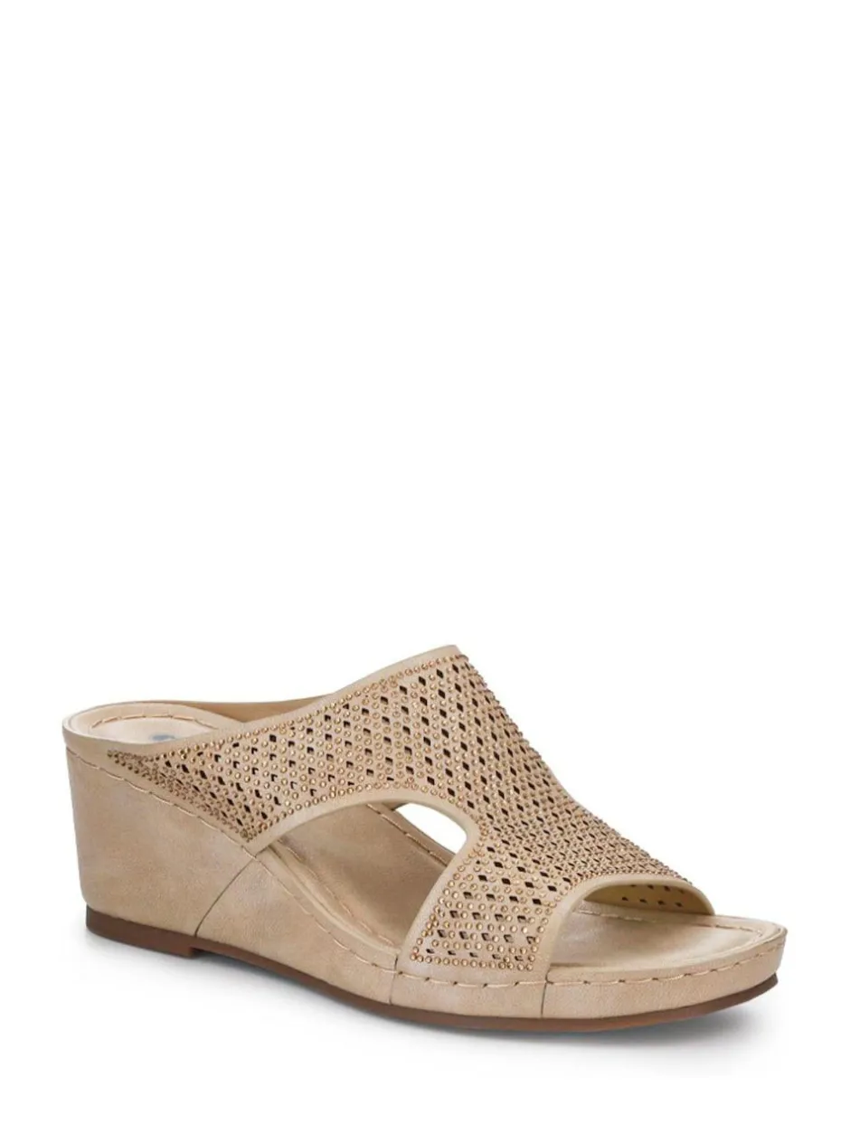 Pavers Tall Wedge Heel Mules Natural Best