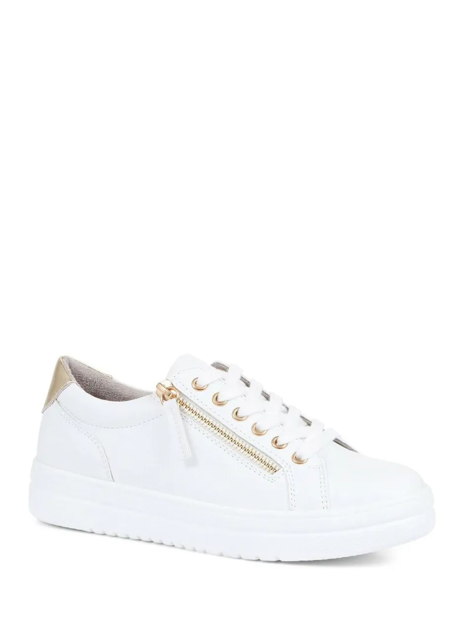 Pavers Chunky Platform Trainers White New