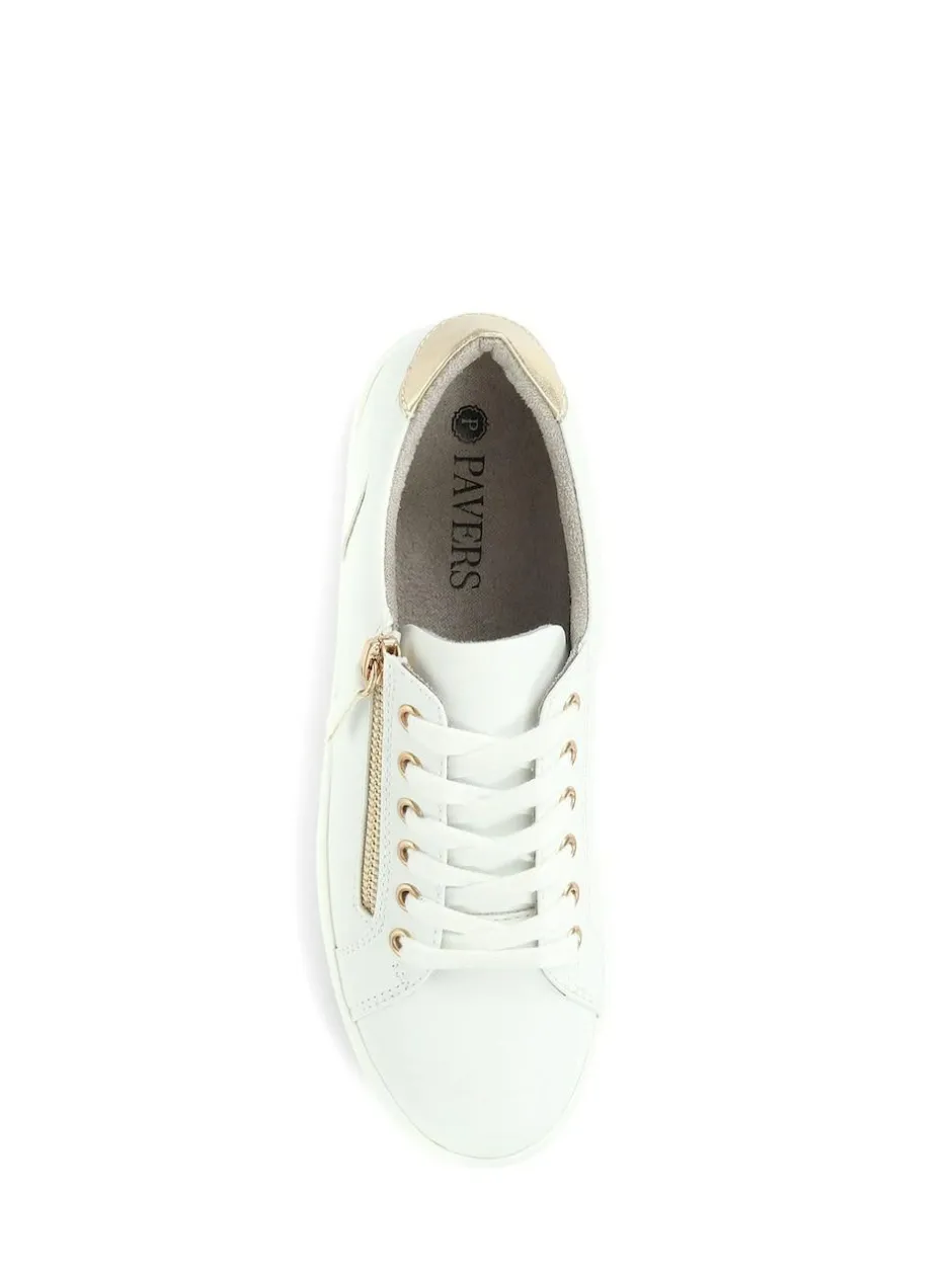 Pavers Chunky Platform Trainers White New