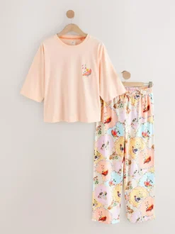 Next Peach Pink Hen Jersey Short Sleeve Pyjamas