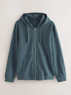 Next Petrol Blue Lightweight Zip Up Hoodie