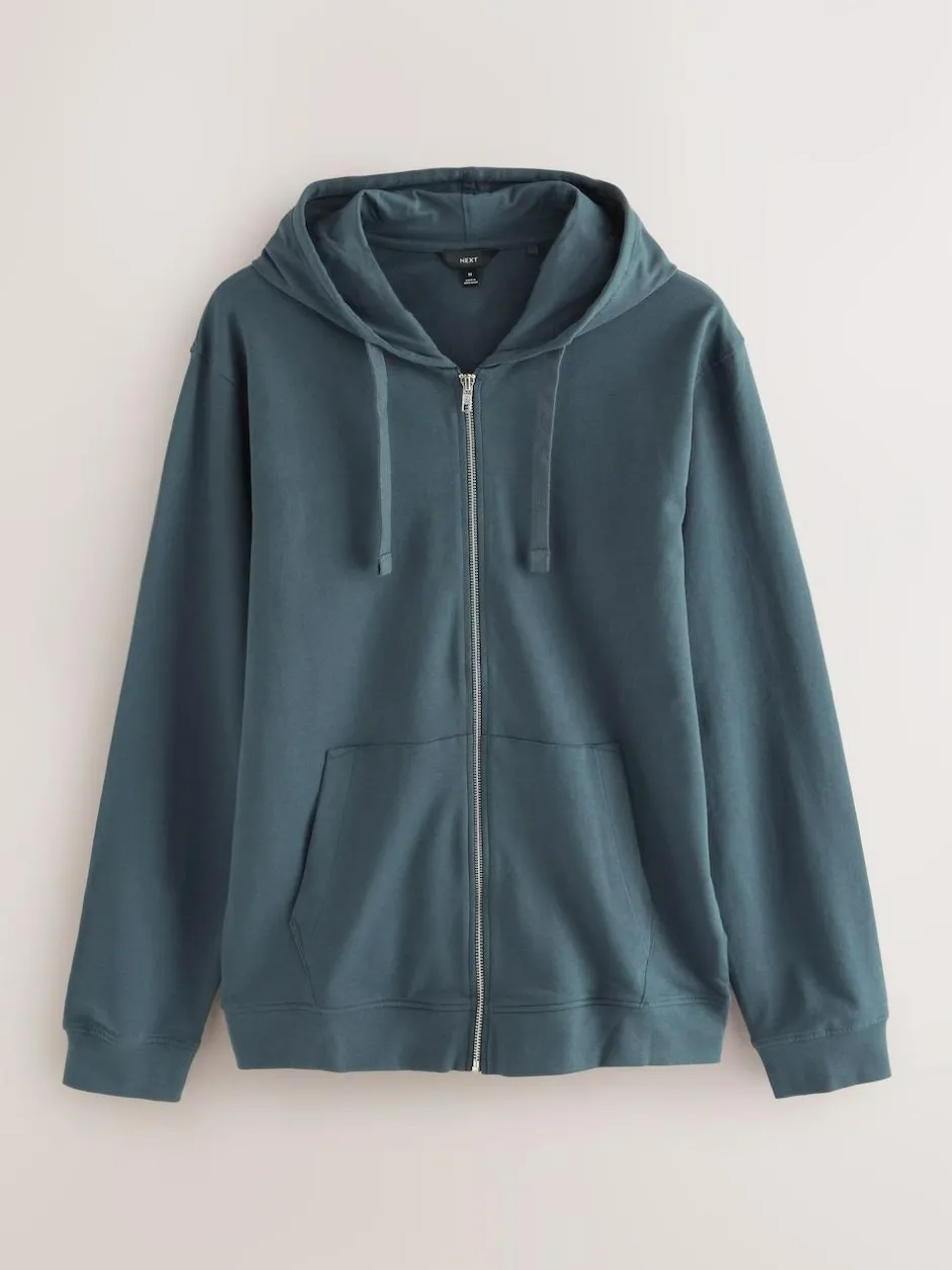 Next Petrol Blue Lightweight Zip Up Hoodie