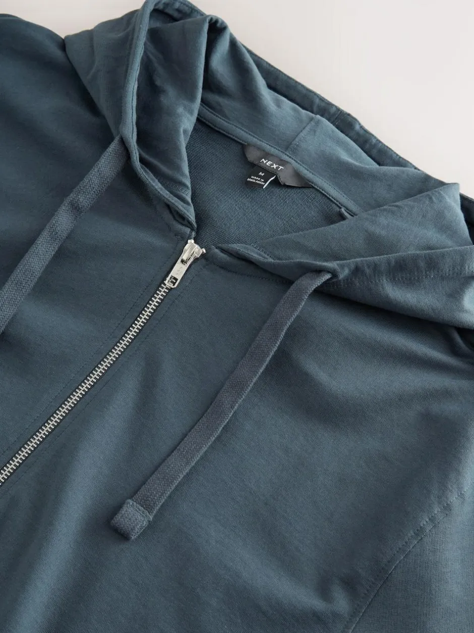 Next Petrol Blue Lightweight Zip Up Hoodie