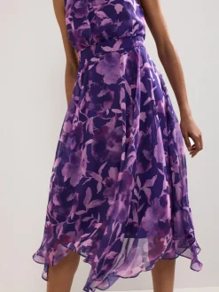 Phase Eight Lucinda Spot Dress Purple Hot