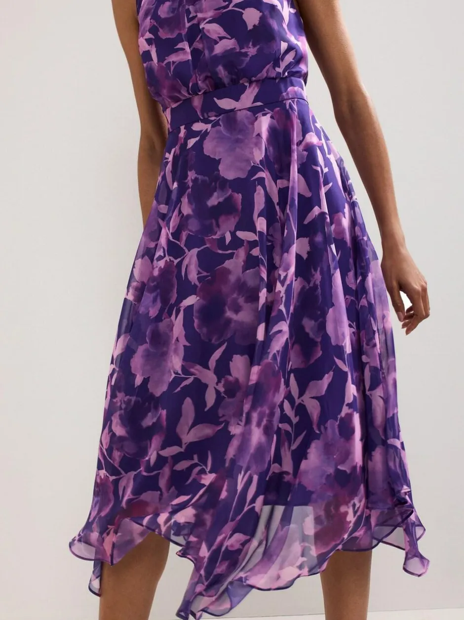 Phase Eight Lucinda Spot Dress Purple Hot