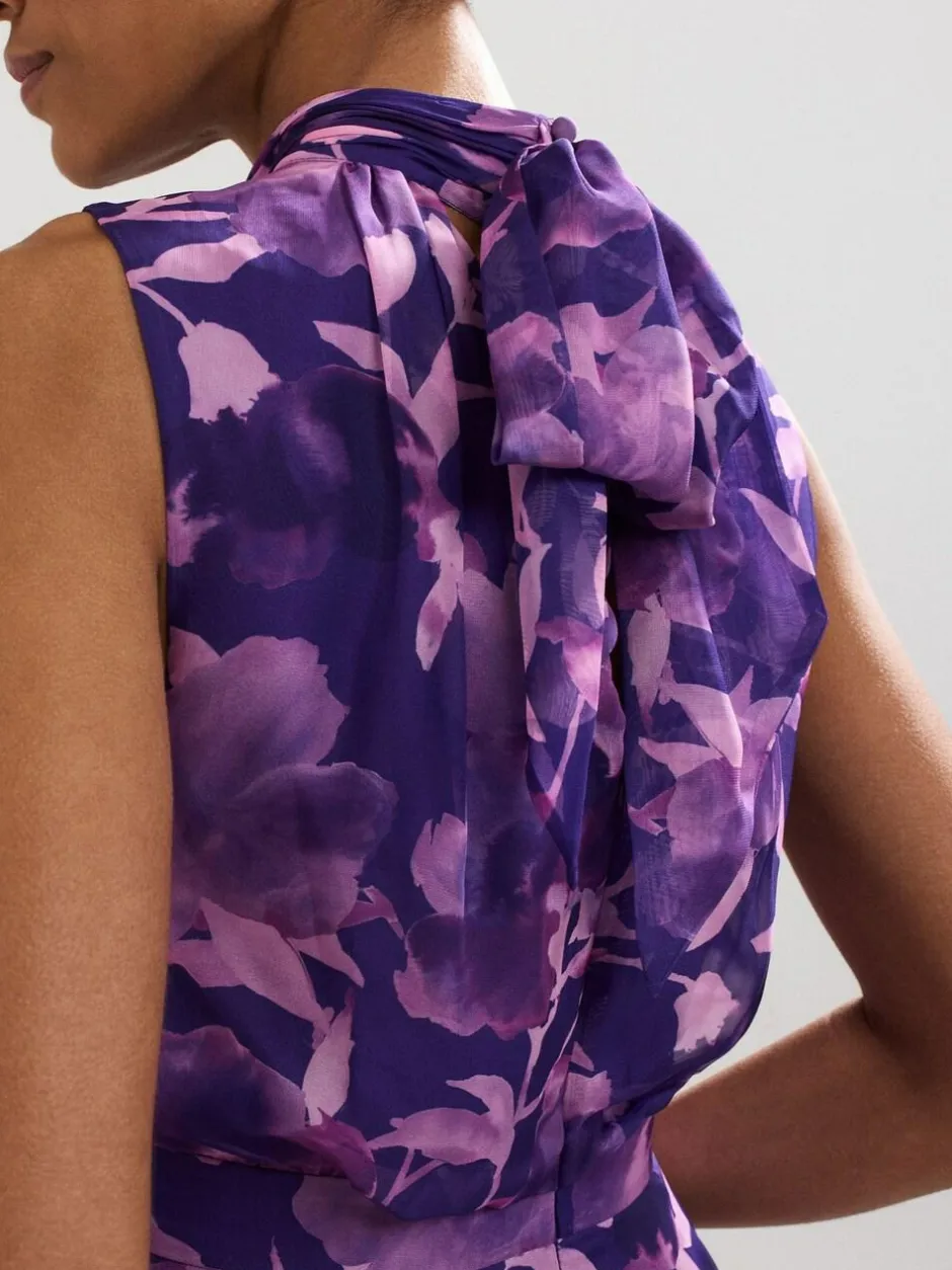 Phase Eight Lucinda Spot Dress Purple Hot