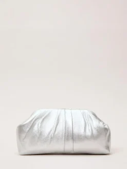 Phase Eight Silver Pouch Clutch Bag Clearance