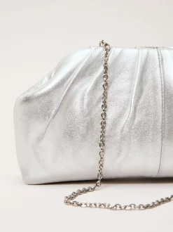 Phase Eight Silver Pouch Clutch Bag Clearance