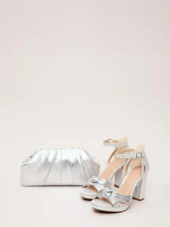 Phase Eight Silver Pouch Clutch Bag Clearance