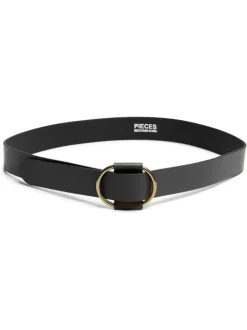 PIECES Black Leather Belt Outlet