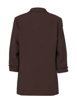 PIECES Brown 3/4 Length Sleeve Blazer Outlet