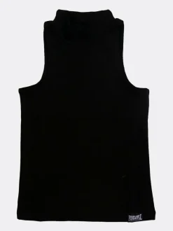 Pineapple Black High Neck Barbarella Sleeveless Top Hot