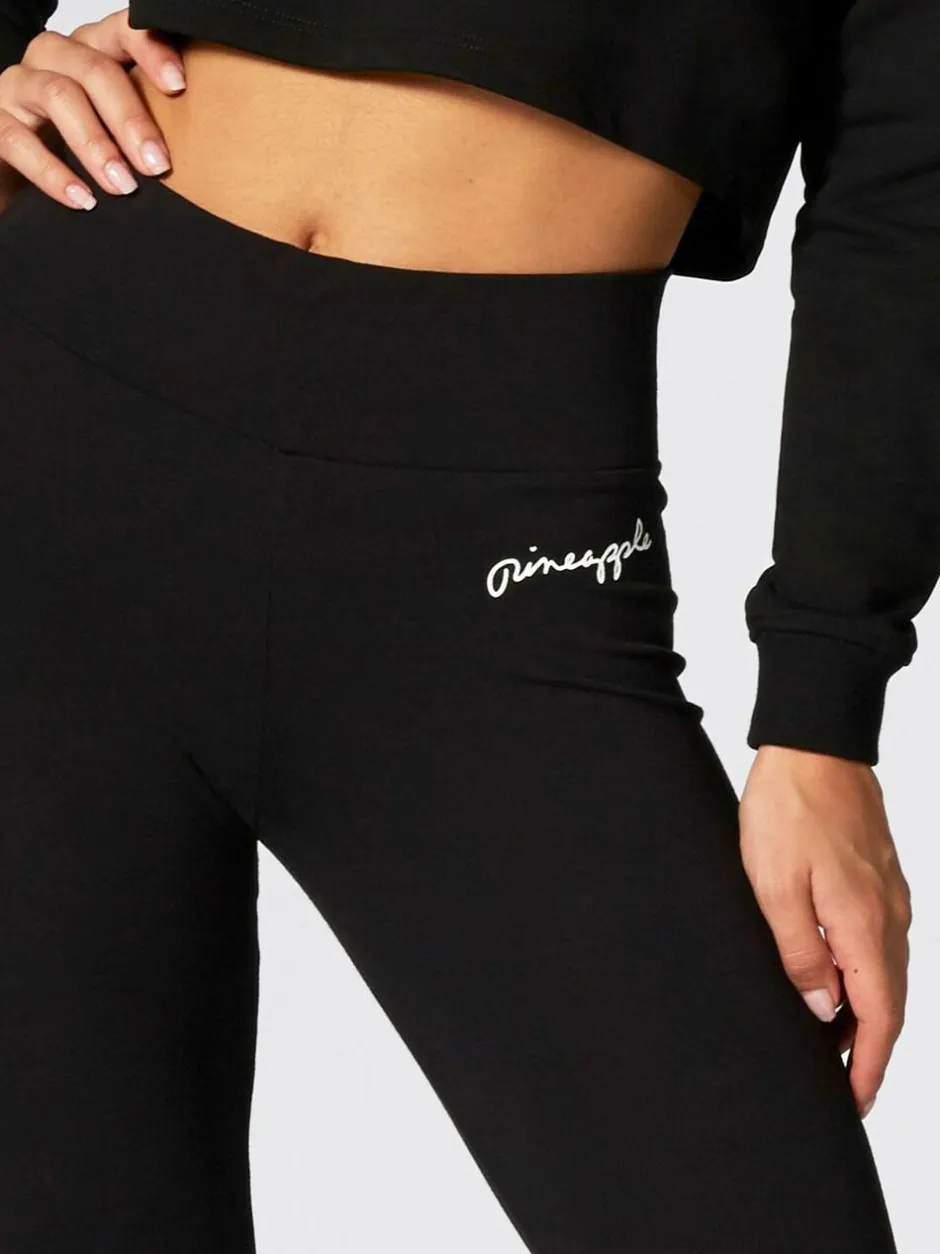 Pineapple Black Petite Womens Wide Waistband Leggings Best