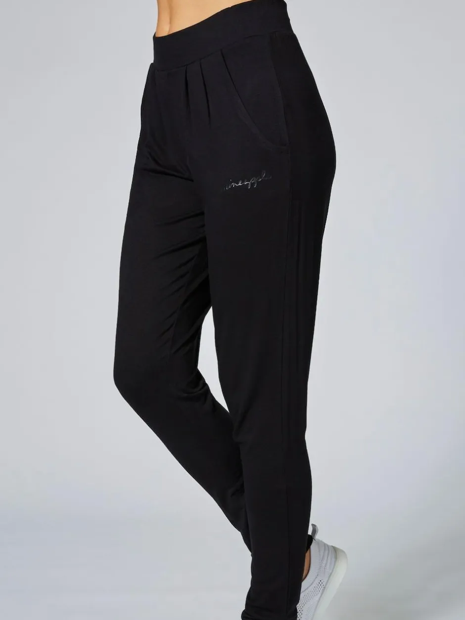 Pineapple Viscose Relaxed Fit Jersey Joggers Black Clearance