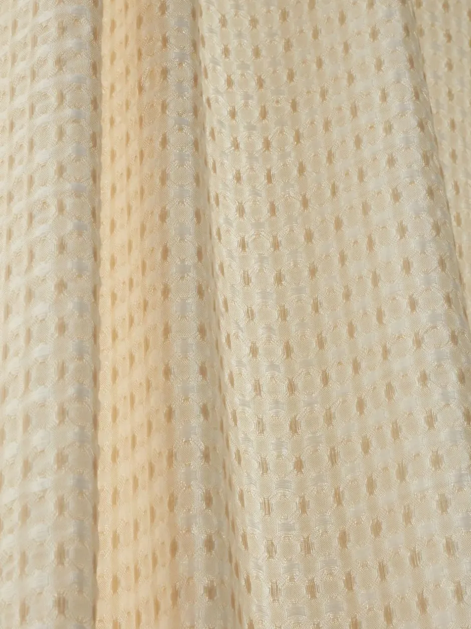 Pineapple Elephant Muscat Waffle Slot Top Voile Curtains Panel Natural Sale