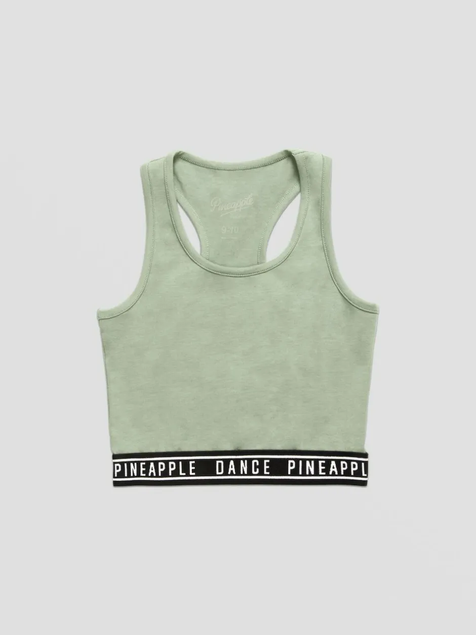Pineapple Tape Hem Midi Crop Top Green Outlet