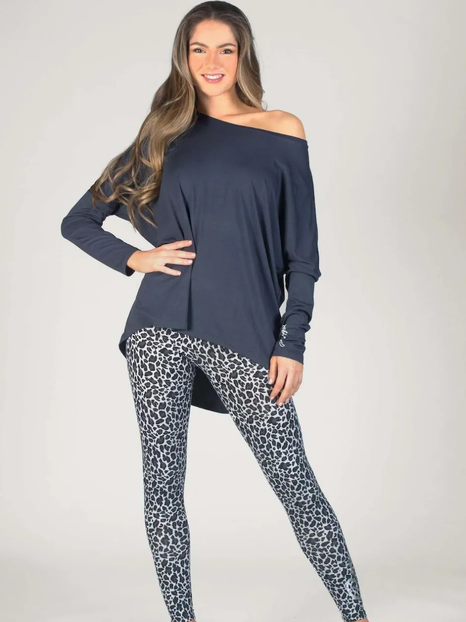 Pineapple Grey Womens Script Long Sleeves Top Sale