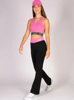 Pineapple Tape Hem Midi Crop Top Pink Best