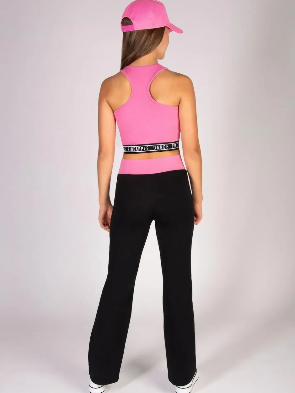 Pineapple Tape Hem Midi Crop Top Pink Best