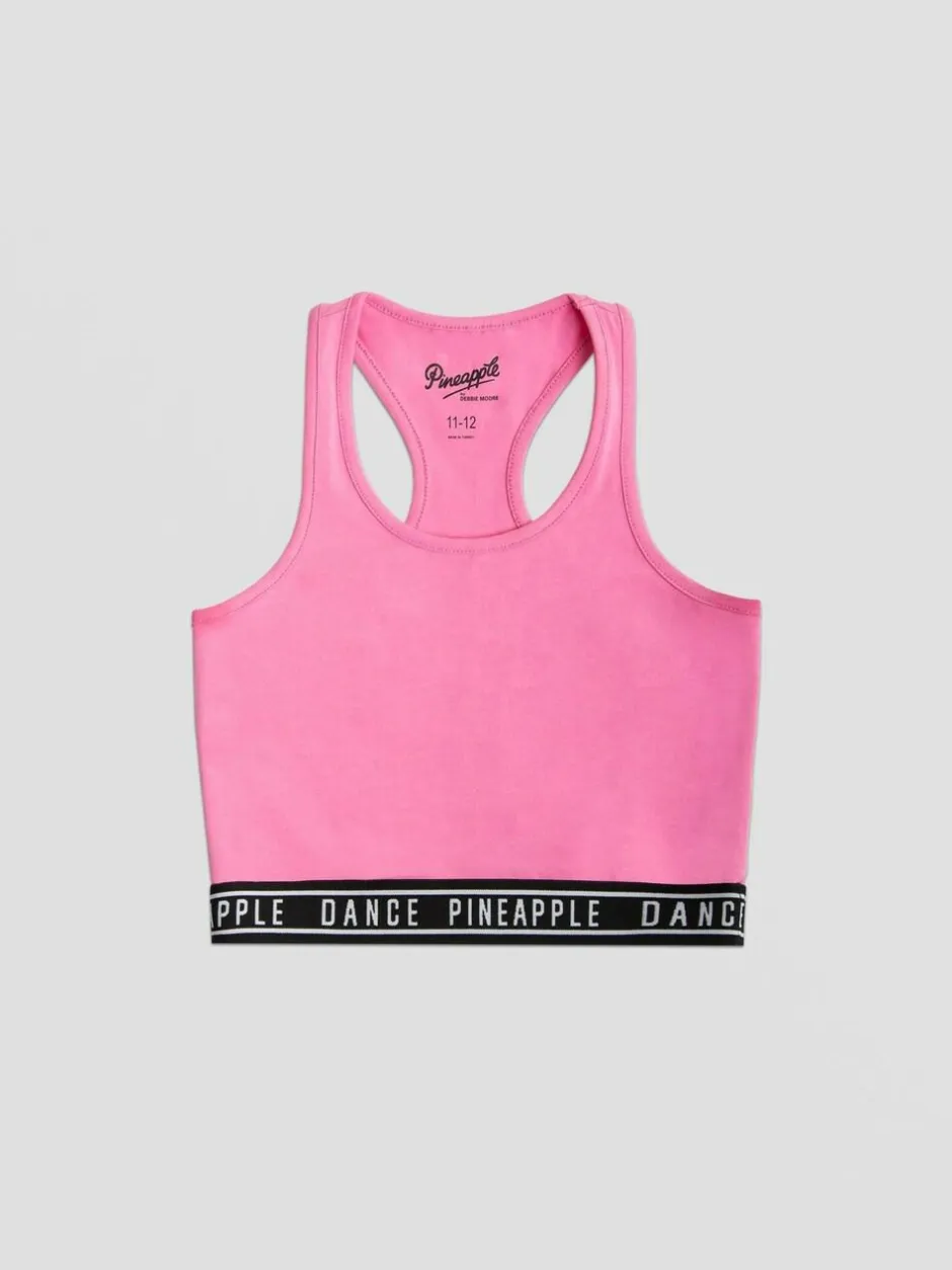 Pineapple Tape Hem Midi Crop Top Pink Best
